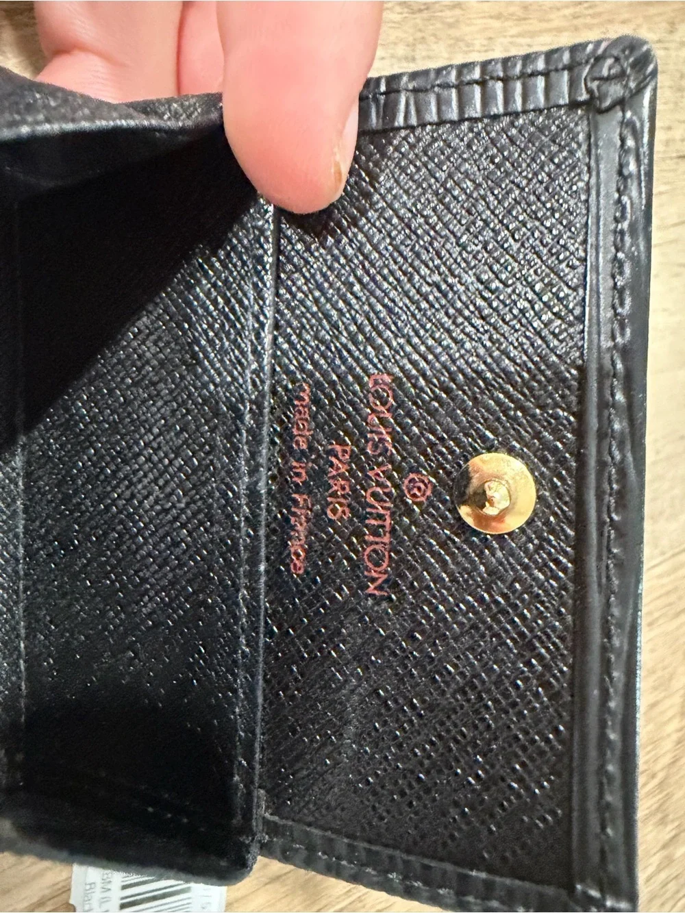 Louis Vuitton Black Epi Leather Bi-Fold Card Holder